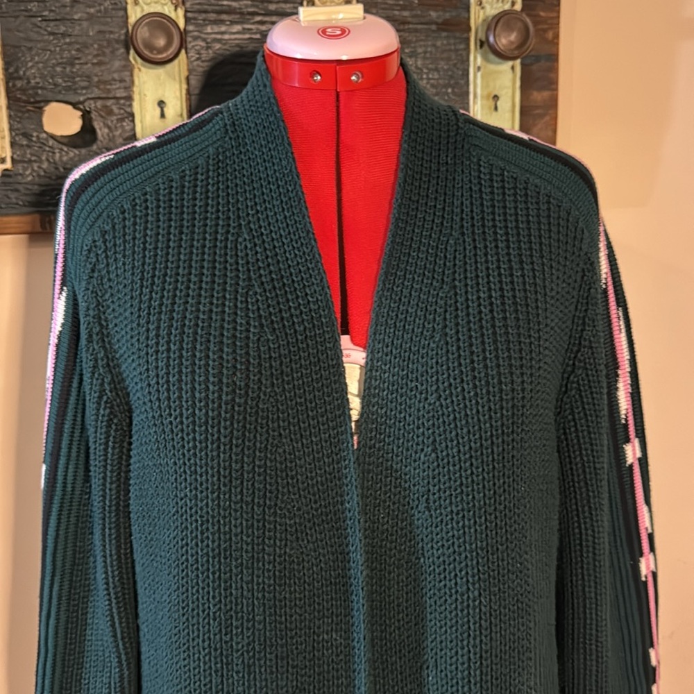 Marc Cain Green Knit Open Front Sweater Cardigan - Picture 9 of 16